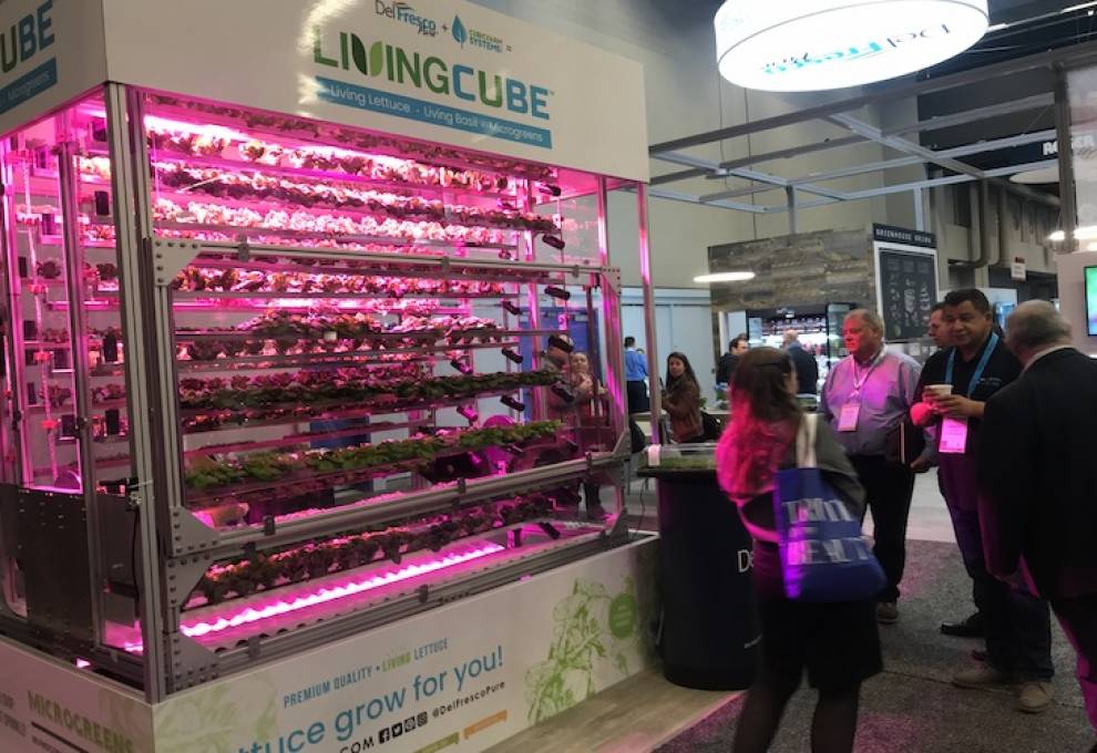 Living Cube by DelFresco Pure demonstrated at Canadian Produce Marketing Association, Montreal.