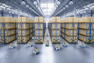 Here’s an example of robotic order picking in a smart warehouse