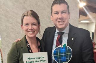 Emily Lutz, executive director, Nova Scotia Fruit Growers’ Association and MP Kody Blois (Kings Hants). 