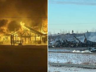 The RCMP and local fire marshall are investigating a blaze on March 1 that destroyed the Covered Bridge Potato Chips factory near Hartland, New Brunswick. 