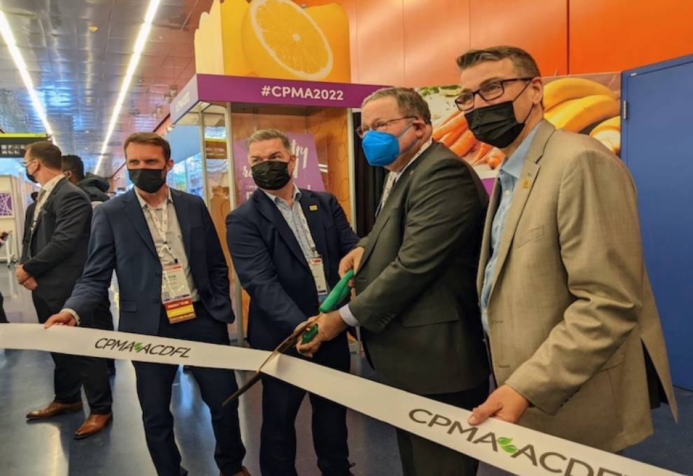 L-R: Steve Boulianne, CPMA convention chair, Guy Milette, board chair CPMA, David Cohen, U.S. Ambassador to Canada and Ron Lemaire, president, CPMA, officially open the 96th Convention and Trade Show in Montreal.