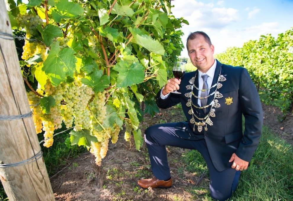 Grape Growers of Ontario and Farm Credit Canada have announced that Benjamin (Ben) Froese of Willow Lake Ventures Inc. in Niagara-on-the-Lake has been chosen by his peers as the 2022 Grape King. Photo by Denis Cahill.
