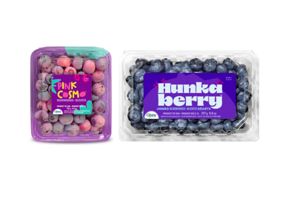 A University of Georgia breeder and California farmers are growing proprietary blueberry varieties -- Pink Cosmo and Hunkaberry  --  for Oppy. 